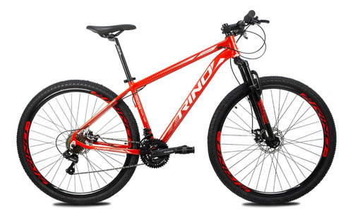 Bicicleta Aro 29 Rino Atacama 24v Shimano Cubo Roletado Cor Vermelho/branco Tamanho Do Quadro 19