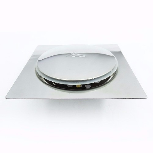 Ralo Inteligente Click Para Banheiro 10x10 Cm Inox