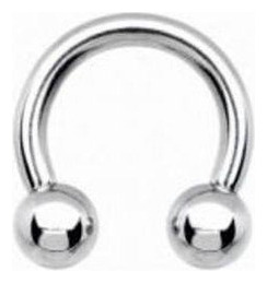 Piercing con forma de herradura de acero con forma de septo, 1 pieza, plata, 15 mm
