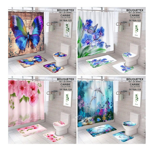 Imagen 6 de 8 de Set De Juego De Baño 3d Con Alfombra....
