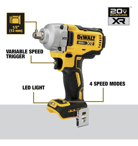 Dewalt Llave De Impacto Inalámbrica Máxima De 20 V, Anillo D