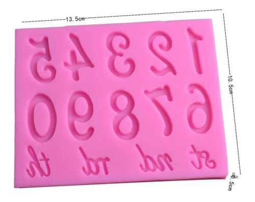 Molde De Silicon Numeros Fondant Caramelo Pasta Flexible