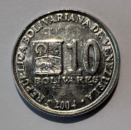 Moneda Venezuela 10 Bolívares 2004 Xf