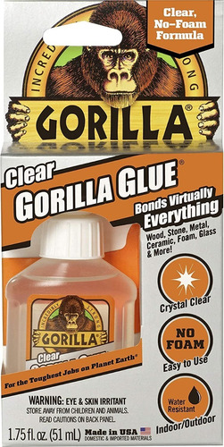 Pegamento De Gorilla Glue Clear 51ml Resistente A Agua Liqui