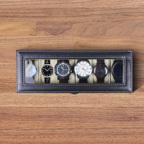 Imagen 4 de 10 de Organizador Estuche Caja 6 Relojes Exhibidor Elegante Joyas