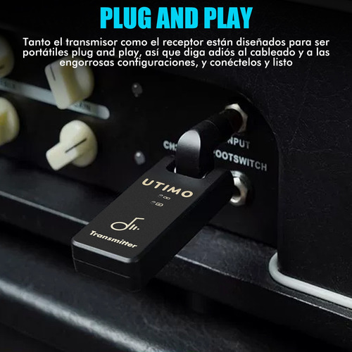 2.4g Inalámbrico Recargable Guitarra Transmisor Receptor Set