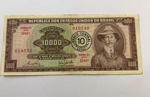 Cédula 10 Cruzeiros Novos - Santos Dumont  1966 - Mbc