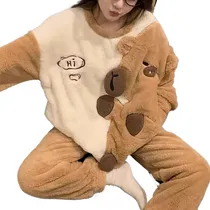 Comprar Pijama Mujer Capibara,pijama Cálido Para El Invierno