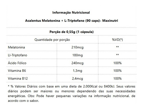 Acalentus Melatonina + L-triptofano (90 Caps)