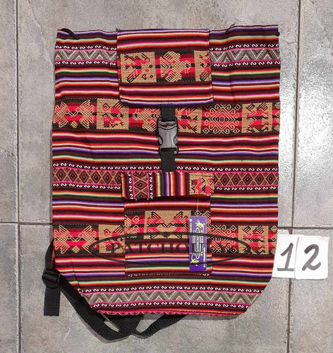 Imagen 7 de 9 de Mochila Aguayo Bolso Artesanal Étnica Regulable Artesanal