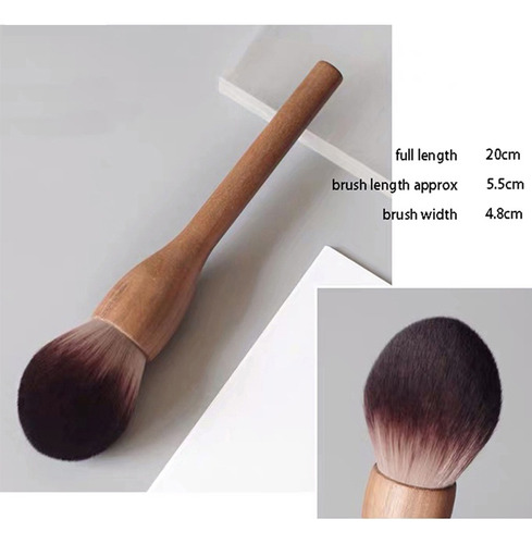 Brocha De Maquillaje Retro Con Mango De Brocha Para Rubor, R
