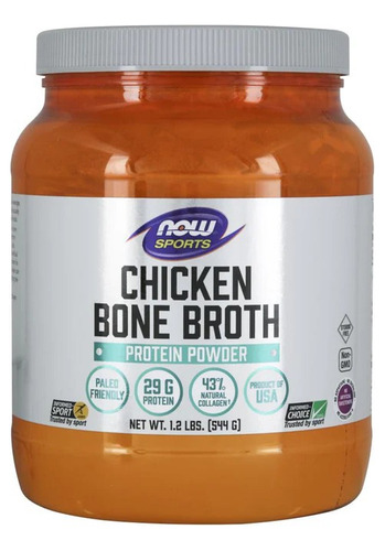 Now Foods Proteína De Caldo De Hueso De Pollo 544gr Sfn 