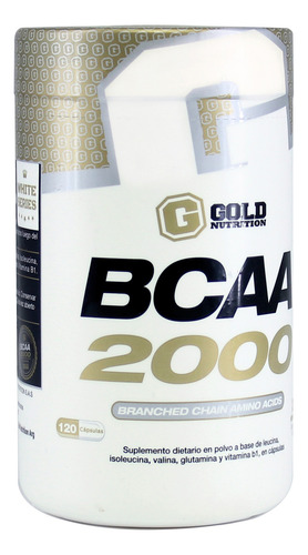 Gold Nutrition X2 Bcaa 2000 Suplemento Aminoácidos 120c 3c