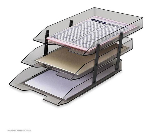 Bandeja De 3 Pisos Articulable Color Humo