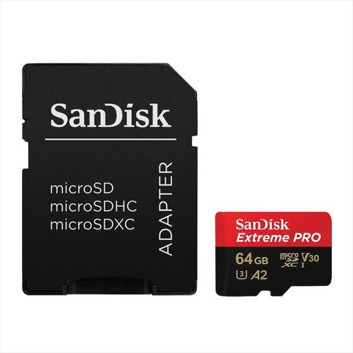 Sandisk Extreme Pro, Tarjeta Micro Sdxc 64gb U3, 4k, 170mb/s