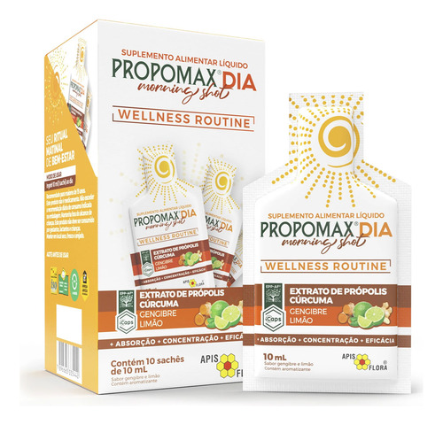 Display 10un Sachês 10ml Propomax Dia Morning Shot