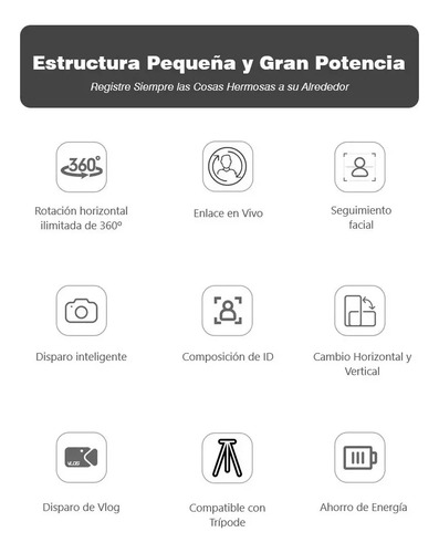 Tripode Para Celular Inteligente Seguimiento 360 Selfies Negro