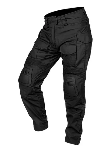 Pantalon Tactico Cargo Rip Stop Negro Gen4 Elastizado Bolsil