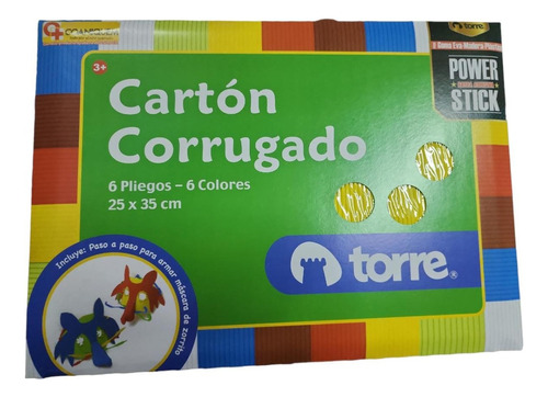 Carpeta Cartón Corrugado 6 Pliegos 6colores De 25x35cm Torre