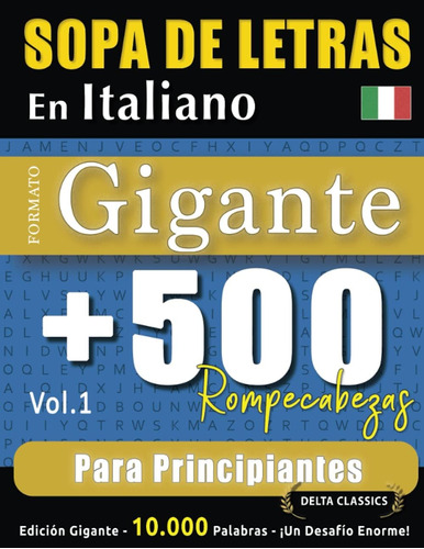 Libro: Sopa De Letras En Italiano Formato Gigante: 500 Rompe