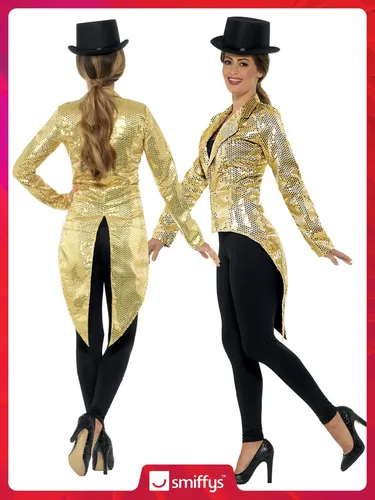 Smiffys Chaqueta Frac De Lentejuelas Para Mujer, Damas, Dora