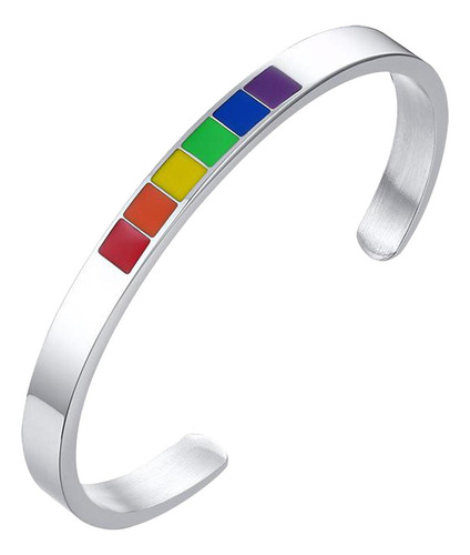 A 2x Pulsera De Titanio Y Acero Íris Y Lesbiana