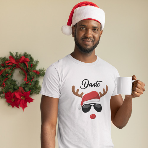 Playera Navidad 4pz Familia Vinil Textil Personalizable