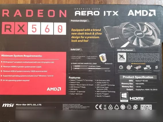 Amd Rx 560 Aero Itx Msi