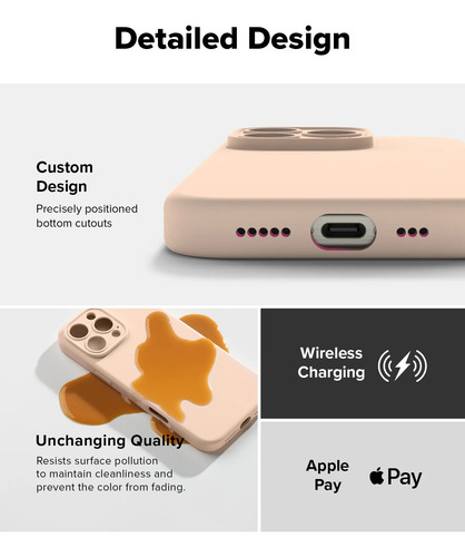 Funda Iphone 16 Pro Max Ringke Silicone Magnetic Premium Rosa Pink Sand Silicone Magnetic