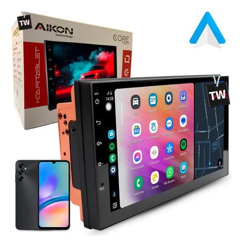 Multimídia Aikon Carplay + Tv Offline Uno Vivace 2011 À 2015