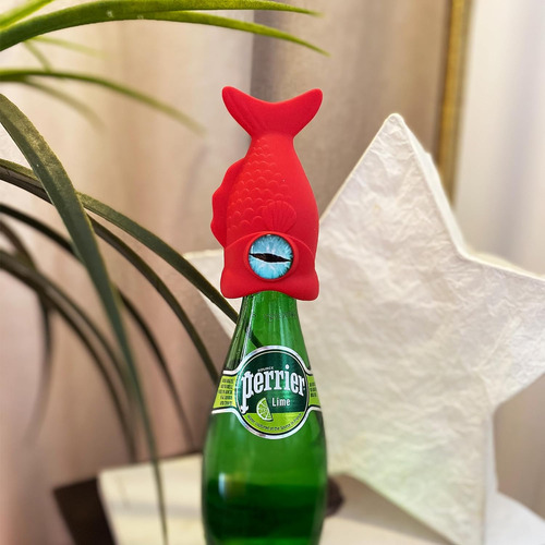 - Juego De 2 Tapones De Vino Diseño De Peces Grandes...