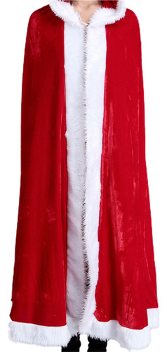 Capa De Papá Noel De Navidad Con Capucha Roja