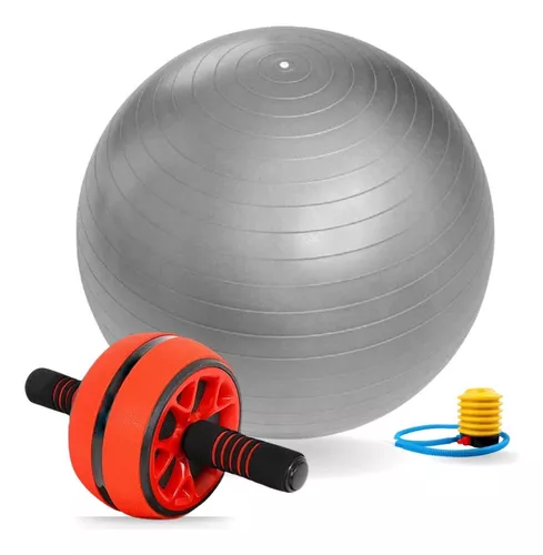 Roda Exercício Abdominal Crossfit E Bola Suiça Pilates 65cm