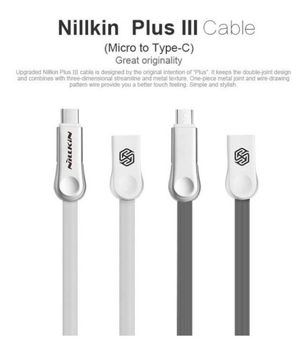 Cabo Carregador Usb Type-c & Micro Usb Nillkin