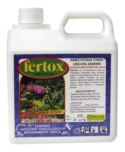 Fertox Insecticida X 1000 C.c. Fertox