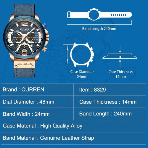 Imagen 3 de 5 de Reloj De Hombre Curren, Modelo 2019, Hasta 18 Cuotas!