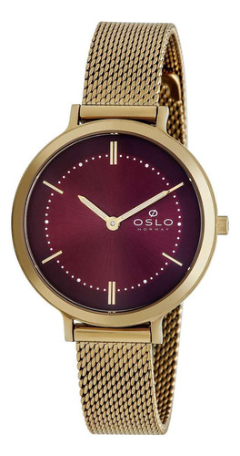 Relógio Feminino Oslo Ofgsss9t0020 V1kx Slim Dourado