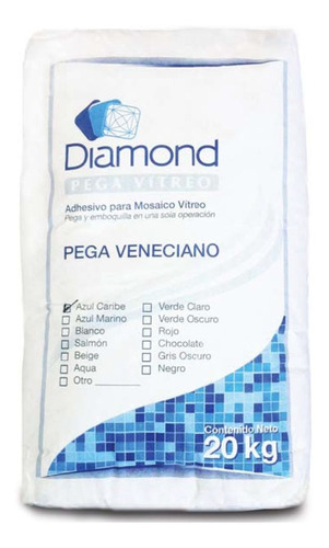 Pegamento Veneciano Diamond Azul Caribe Bulto 20 Kgs Alberca