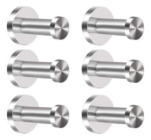 6 Ganchos Pared Acero Inoxidable Para Colgar Ropa Y Toallas
