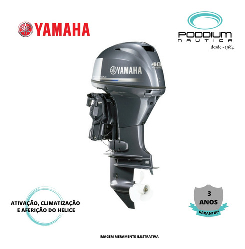 Motor De Popa Yamaha F 40 Fetl, 4 Tempos Poddium Náutica