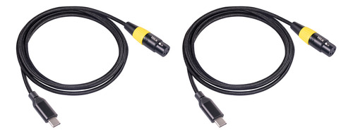 2 Cables Usb C A Xlr Hembra Tipo C Macho A Xlr Hembra De 3 P