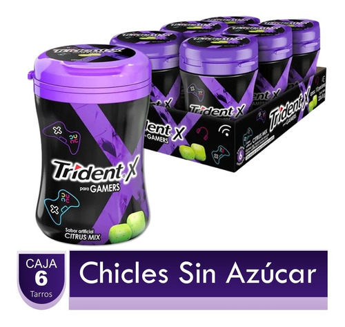 Chicles Trident X Para Gamers Citrus Mix Display X6 Tarros