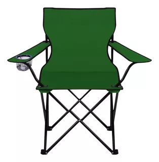 Silla Director Camping Apoyabrazo Porta Vaso Bolso Verde