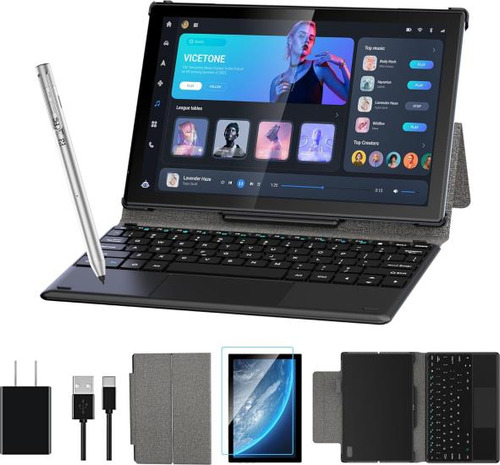 Tableta De 10,1 Pulgadas Con Teclado, Tableta Android 12 2 E