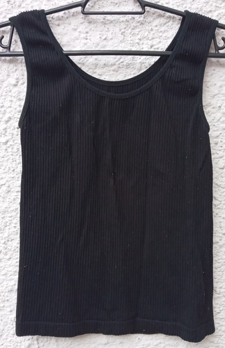 Musculosa Negra Dama Talle S Tela Elástica.