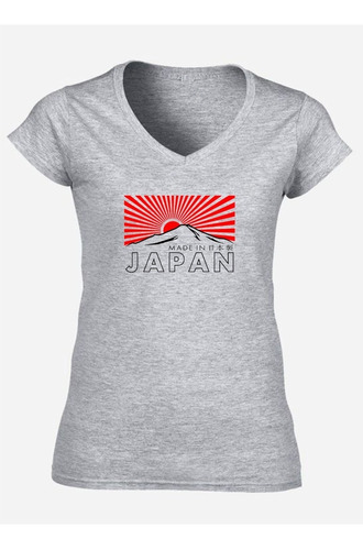 Remera Bandera Del Sol Made In Japan Mujer Escote V
