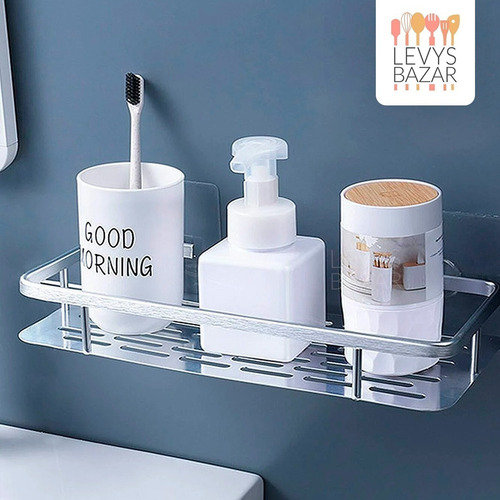 Imagen 8 de 10 de Pack X2 Estante Rectangular Ducha Baño Acero Inox C/ Baranda