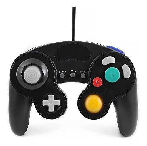 Qumox Negro Con Cable Clásico Mando Joypad Compatible Para N