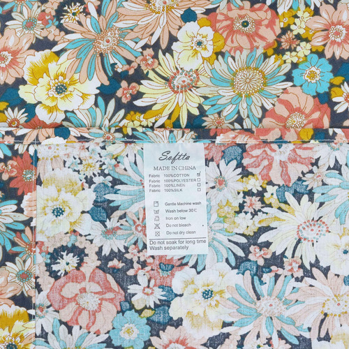 Juego De Cama Vintage Con Flores Coloridas, Tamaño Queen, 4