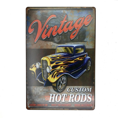 Chapa Vintage Hot Rods - Decoración - Universo Mágico